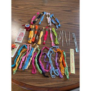 Embroidery Sewing Miscellaneous lot Needles Thread